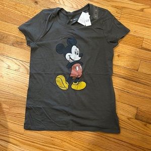Gap x Disney M Mickey Mouse shirt dark charcoal